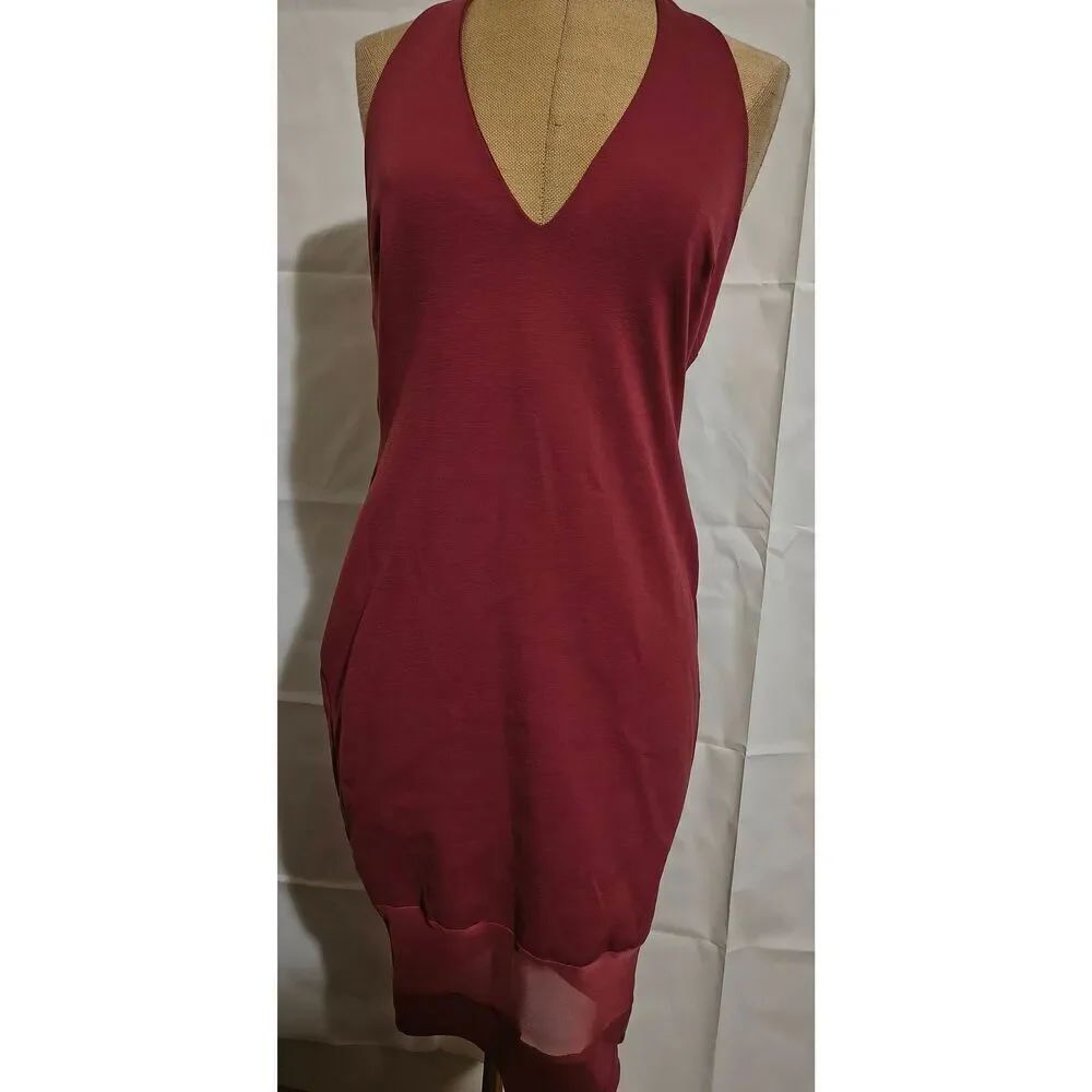 GBG Marlow Halter MeshβMidi Dress Brick Rose Marlow and Mae Size M Body contour